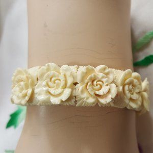 Vintage Celluloid  Carved bracelet